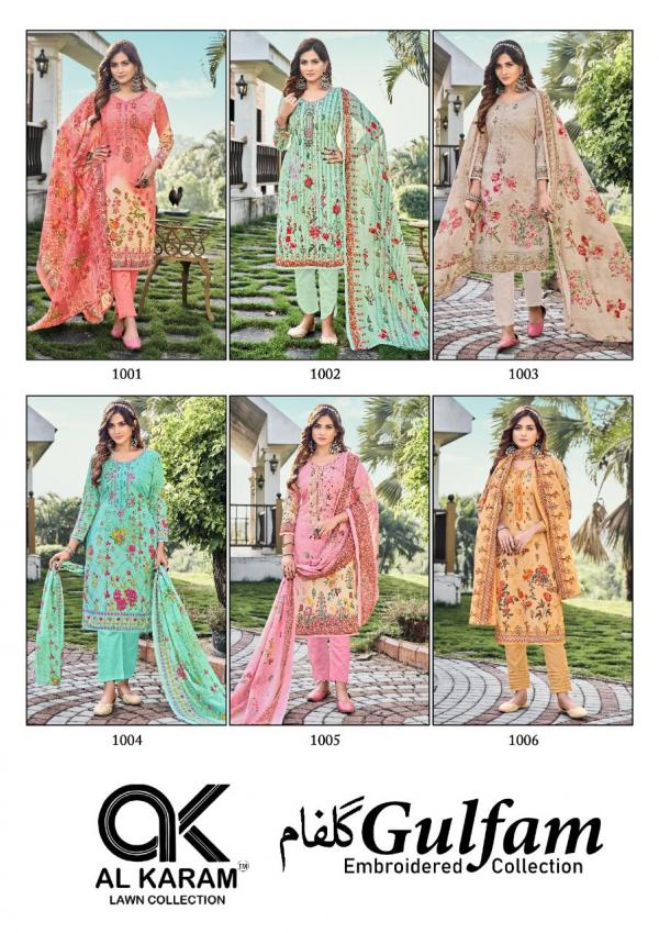 Al Karam Gulfam Vol-1 Cotton Embroidered Dress Material Collection